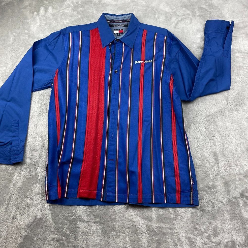 Vintage Tommy Jeans Long Sleeve Button Down Shirt Men's Medium